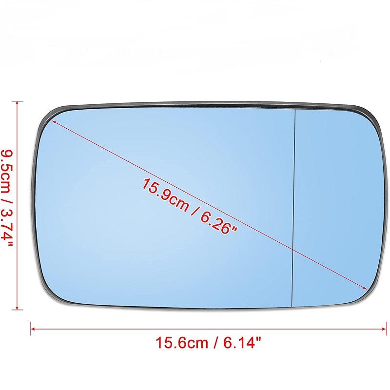 1X Ersättning För BMW E46 Sedan 1998-2006 Vänster Höger Sida Bilglas Uppvärmd Backspegelglas 51168250438 Biltillbehör