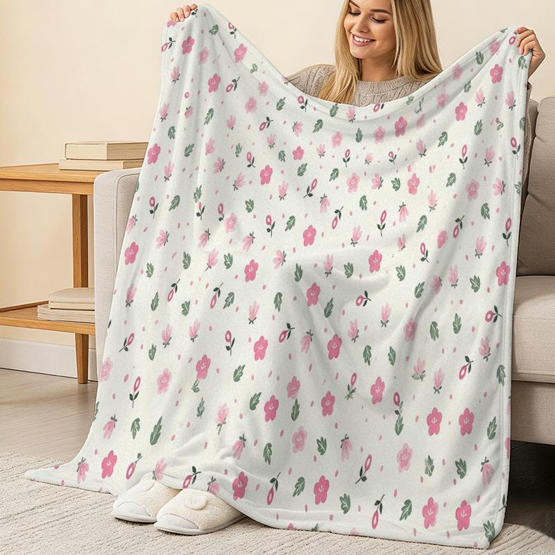 Soft Fleece Throw Blanket – Breathable Cozy Warm Plush, Charming Prints, Skin-Friendly for Home, Ideal for Halloween & Christmas