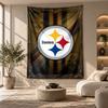 Dekoracyjny gobelin, Sztuka ścienna z nadrukiem Pittsburgh Steelers, Lekka ozdoba ścienna do tła sypialni