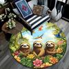 Sloths Round Area Rug,Carpet Rug for Living Room Bedroom Sofa Playroom Decor,Non-slip Floor Mat