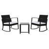 Home ESPRIT Table + 2 Chairs Set Black Steel 59 X 61.5 X 74 Cm