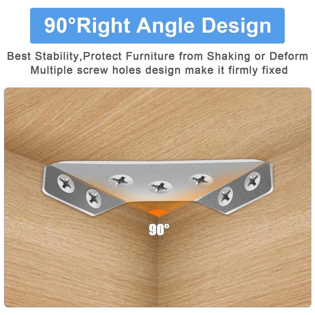 20/40pcs Stainless Steel Angle Bracket Universal Furniture Right Angle Fixed Bracket Cabinet Trapezoidal Layer Board Connector