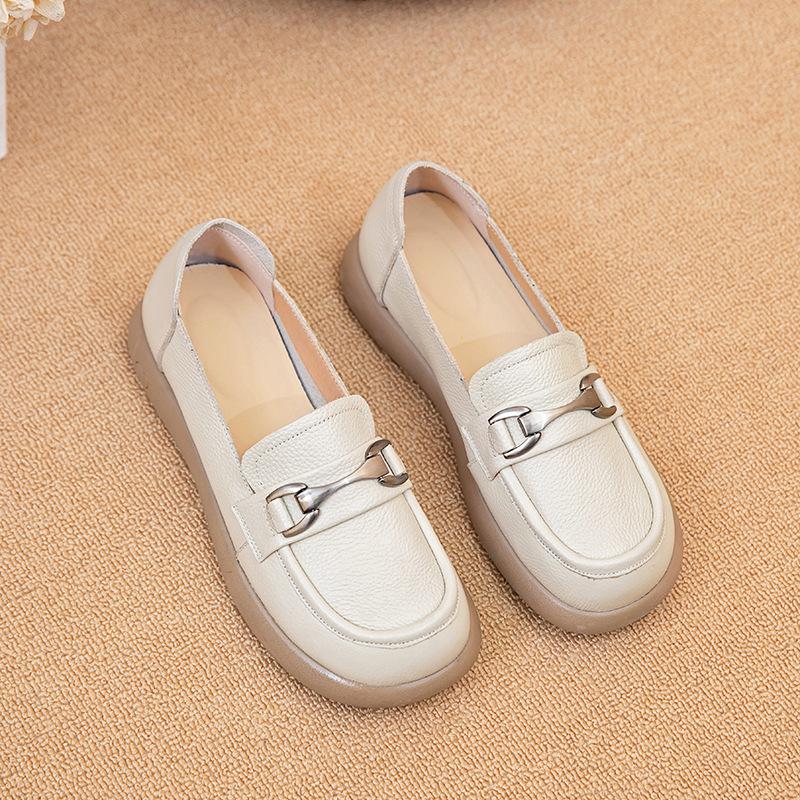 

Нескользящая женская обувь Four Seasons из воловьей кожи на плоской подошве с нескользящей шапкой и неглубокой подошвой 41 бежевый