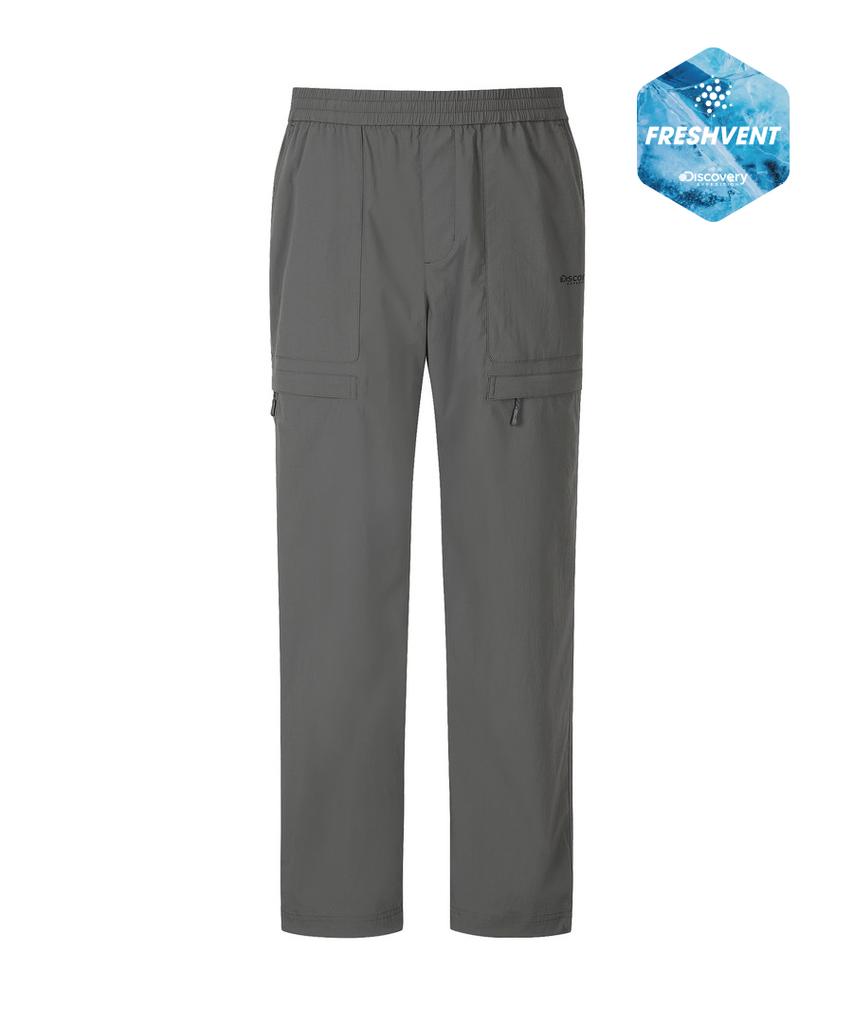 DISCOVERY EXPEDITION Men'S Freshvent Lightweight Woven Training Loose Tapered Pants (D/Grey)
