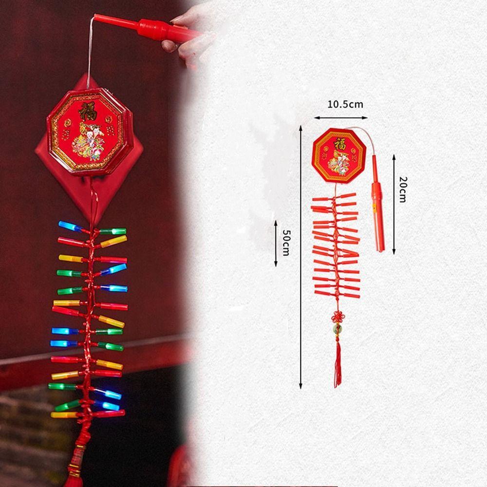1.2M Chinese Electronic Firecracker Plastic Red Simulated Firecracker Hanging Decorative Firecracker String Wedding Party