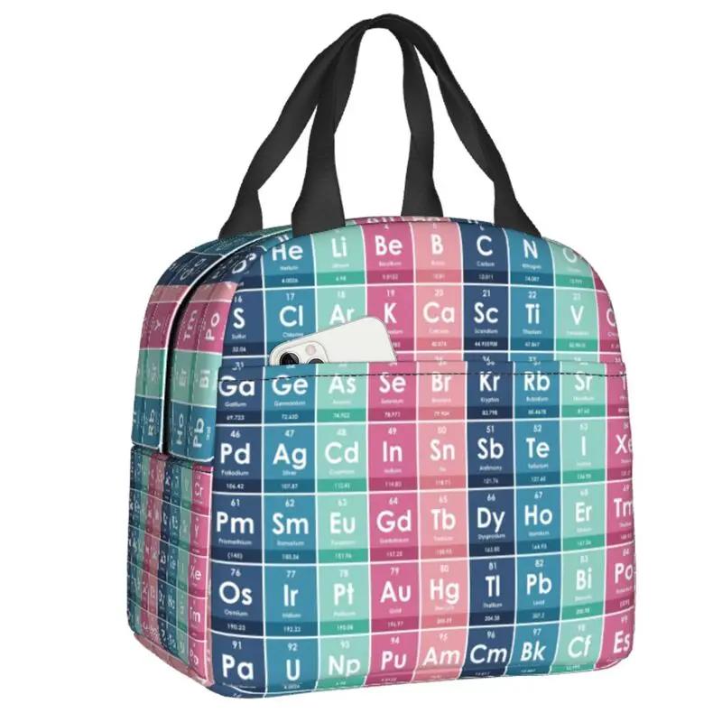 Science Chemistry Pattern Insulated Lunch Bags for Women Biology Resuable Thermal Cooler Food Lunch Box Work School Travel