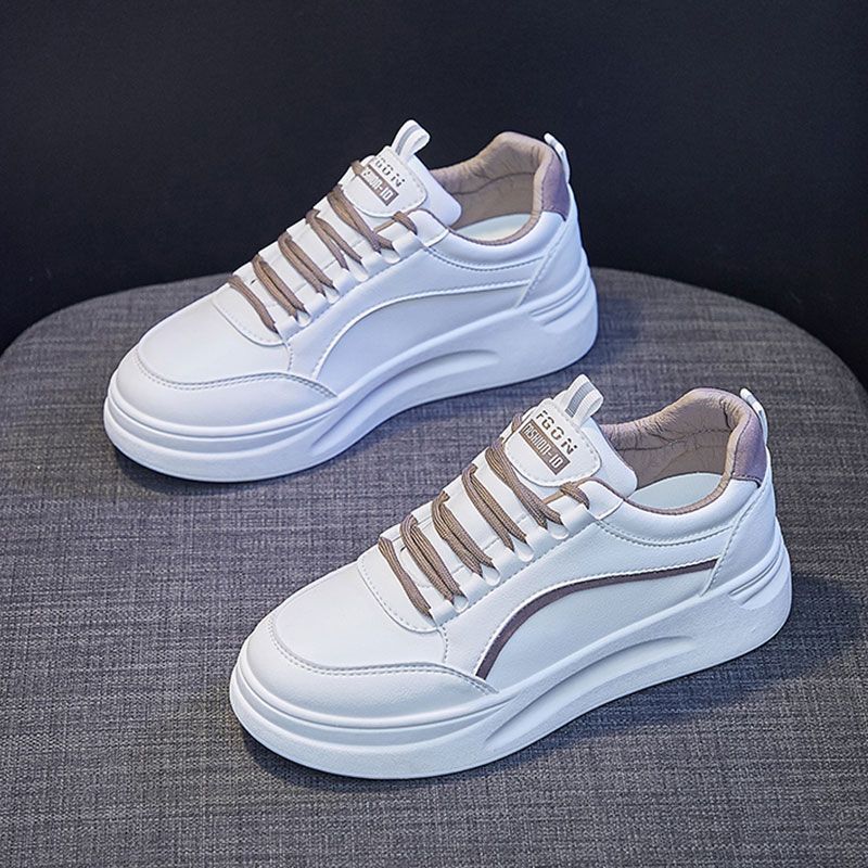 Fashion Women's Shoes Little White Shoes Women's 2025 Spring New Versatile Soft Leather Board Shoes Breathable Muffin Bottom Sports Casual Shoes