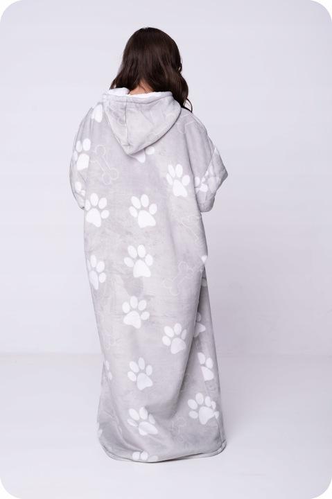 Blanket Sweatshirt Oversize Warm Thick Blanket Sweatshirt 2in1 Paws Furry [Kb-Xl12]