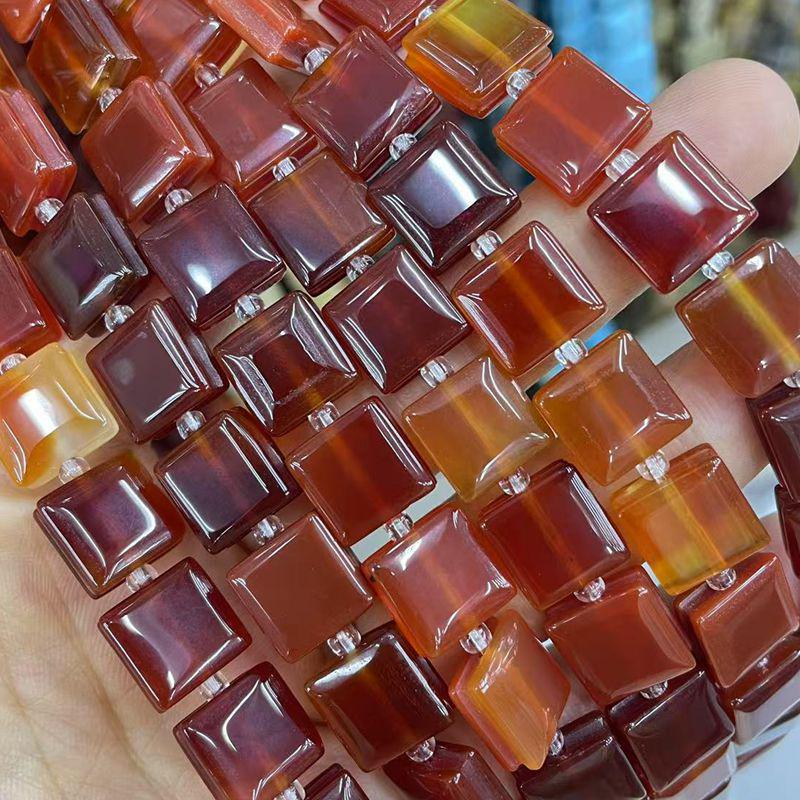 Naturstein Achat Kristall gerillte quadratische Schmuck-DIY-Accessoires, 10x10 unregelmäßige Stücke