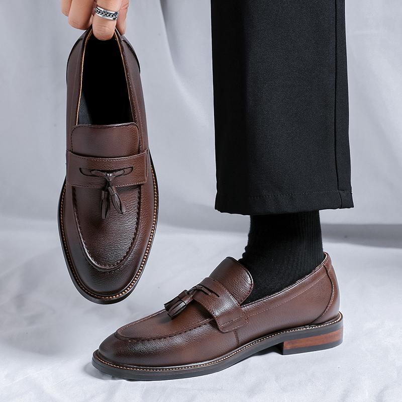 Fashion Men Pointed Casual Shoes 2025 Spring New Business Derby Shoes Anti-slip Wear Breathable Casual Shoes Light Office Workplace Shoe