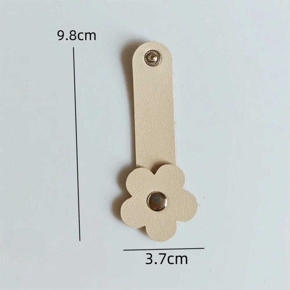 Accessories Leather Flower Cable Winder Portable Reusable Data Cable Ties Data Cable Protector Clips Earphone Cord