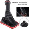 Qiilu 5 Speed Shift Boot Gear Shifter Knob Gaitor Boot Kit for MK4 1999-2004