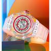Skeleton Automatic Mechanical Watch for Men Casual Transparent Case Waterproof Luminous Wrist Watch Silicone Strap