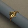 Exquisite Art Line Filigran Lotusblumen-Partnerringe Buddha Lotus Ringe für Damen Edelstahl Vintage Hohlblumen Schmuck