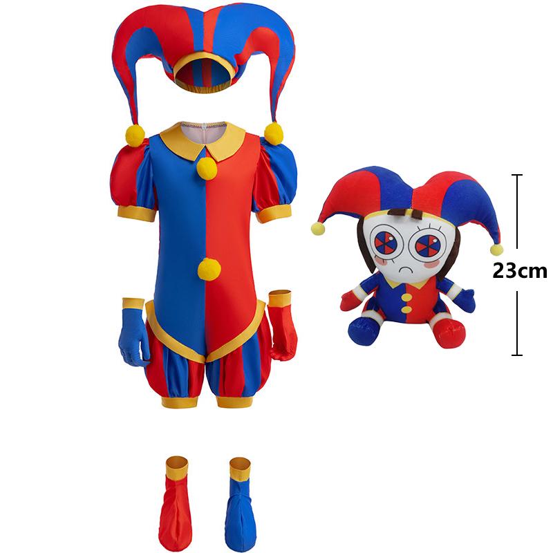 Pomni Cosplay Costume Anime The Amazing Digital Circus Cartoon Uniform Hat Gloves Halloween Party for Girls Boys Costumes