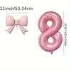 1pc Large Pink Number-Shaped Foil Balloons for Birthday Party Anniversary Festival Banquet Celebration Atmosphere and Decorative