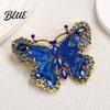 Enamel Butterfly Pin Women Brooch Sparkling Rhinestones Faux Pearl Butterflies