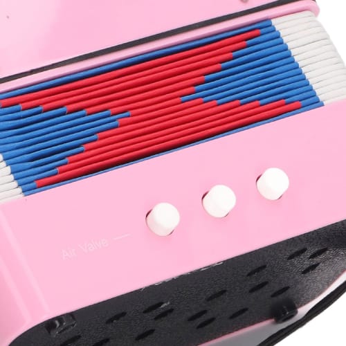 7-Key Button Accordion for Kids, Educational Instrument for Practice and Stage Performance, Beginner Accordion (Rose)