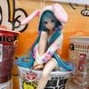 15CM Anime HATSUNE MIKU Figure Noodle Stopper Figure Rabbit Ear Pajamas Model Toy Doll Aciton Figure Collection Gift PVC