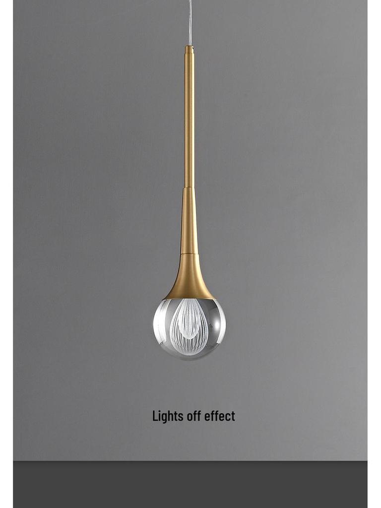 Nordic Crystal Single-Head Pendant Light for Bedroom or Dining Room