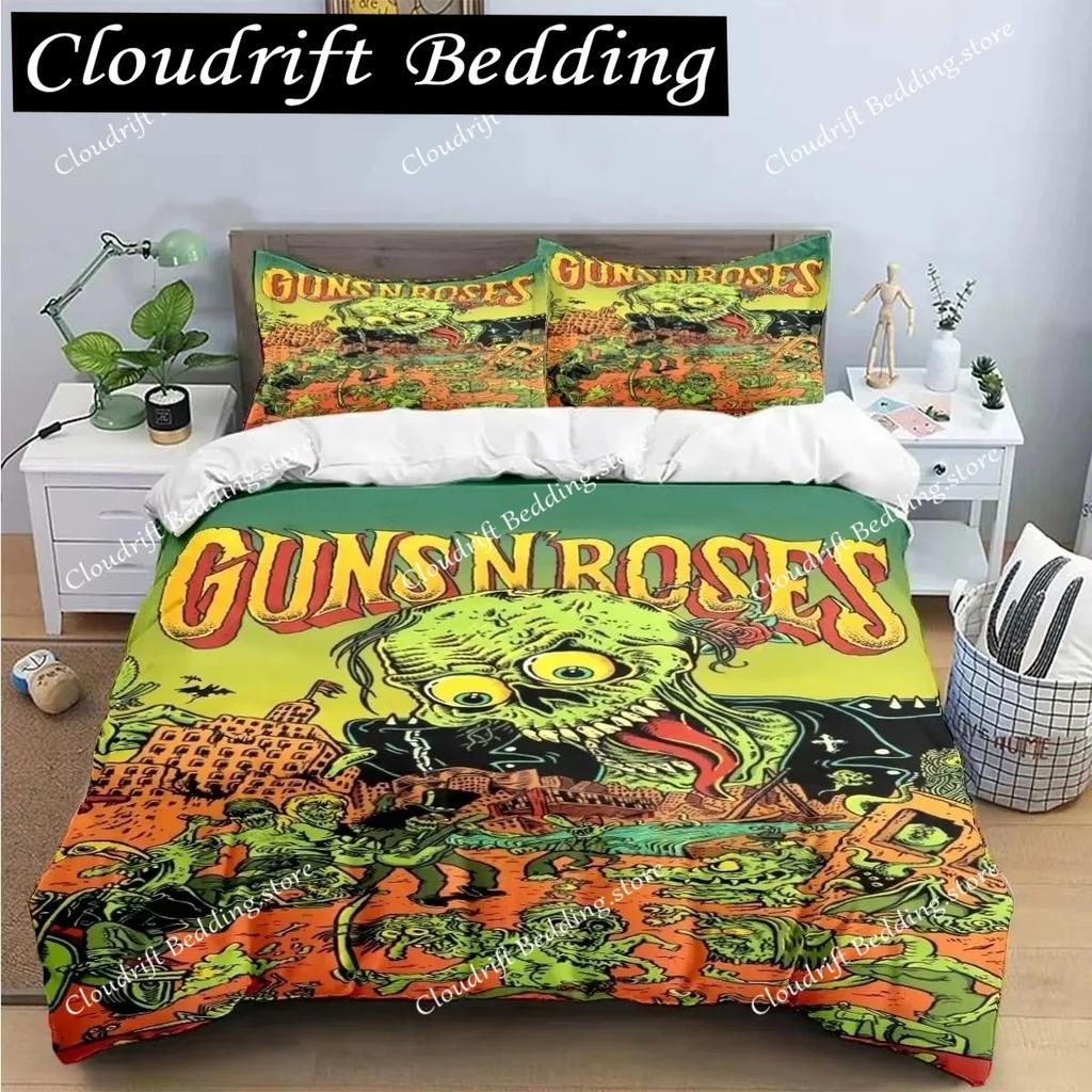 Guns N'roses Band Retro Bedding Sets Exquisite Bed Supplies Set Bed Comforter Luxury Birthday Gift Duvet Cover Set