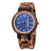 BOBO BIRD Men's Wooden Quartz Watch, Zebra Pattern Casual Series, Handmade Natural Wood, Day-Date Display, Gift Box Included