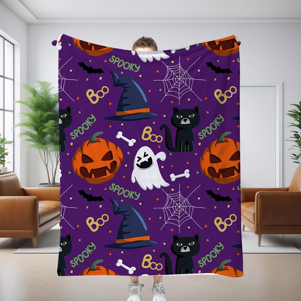 Halloween decorations Printed Blanket for Sofa Bed Travel Camping Living Room Office Conditioning Blanket for All Seasons Gifts