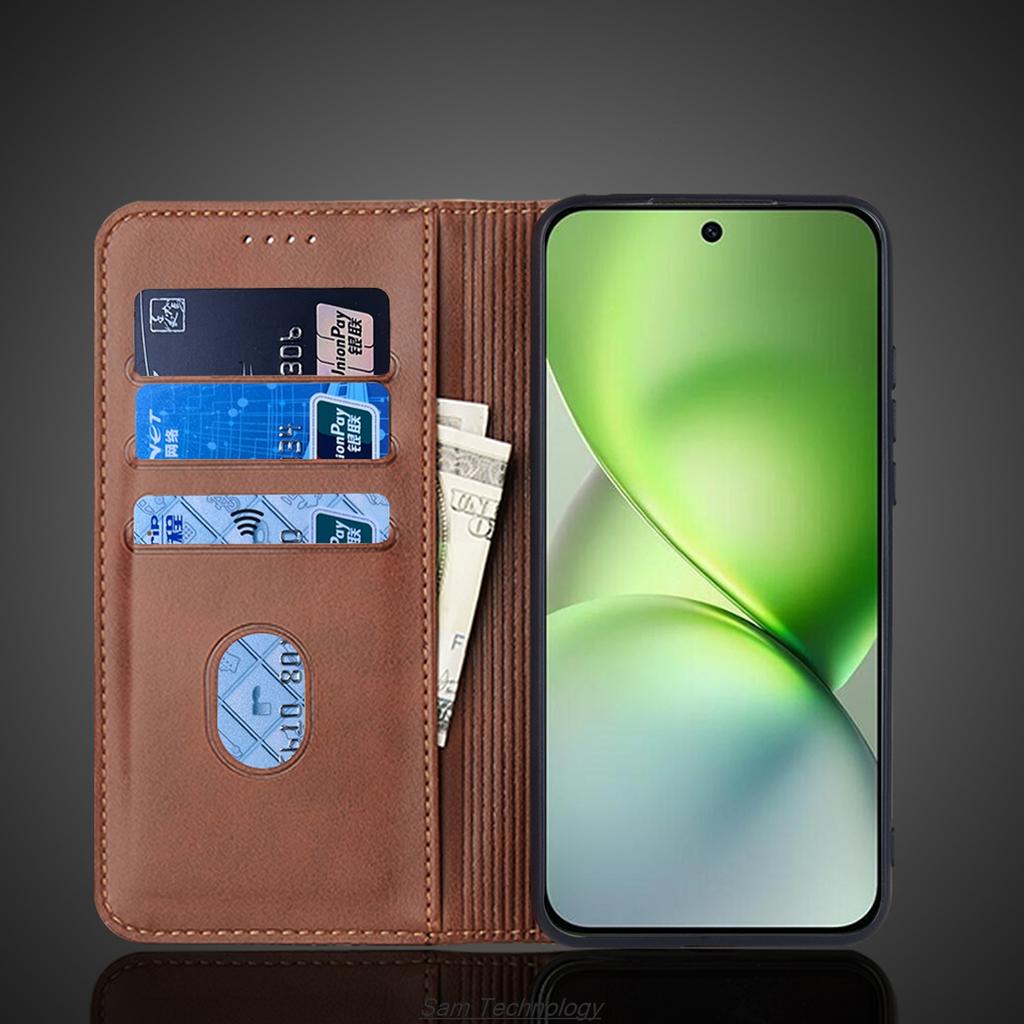 Magnetische Anziehung Lederhülle für Vivo X200 Pro Mini V2419A 6,31" Holster Klapphülle Hülle Brieftasche Handytaschen Fundas Coque