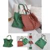 L310 Retro Plaid Canvas Bag Stylish Versatile Lightweight Shoulder Tote For Women