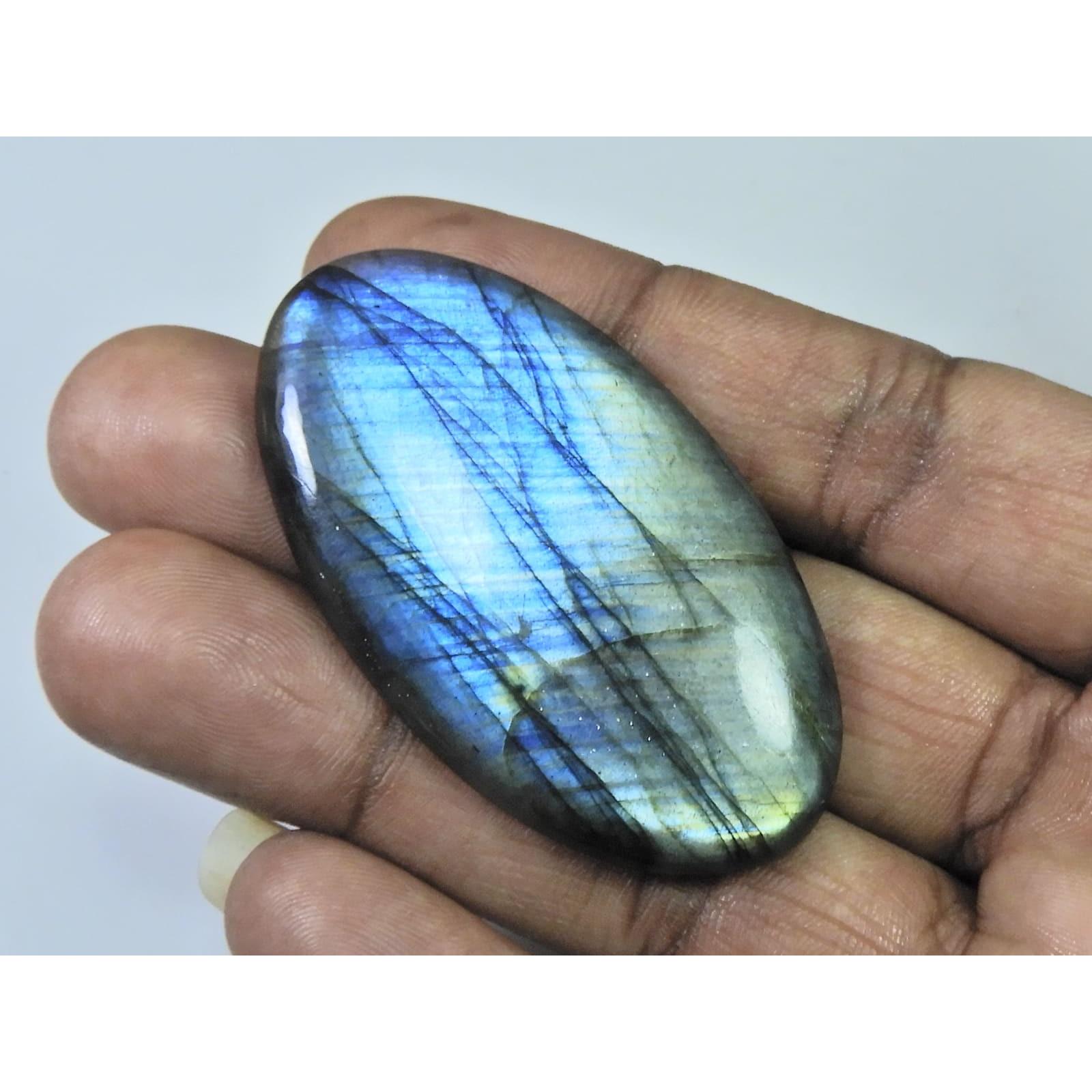 

100Cts.Natural Labradorite Multi Fire Oval Cabochon Loose Gemstone 29X55X6MM D-249
