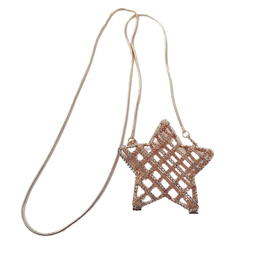 Starry Bag Mini Metal Hollow Diamond Crossbody For Casual Travel