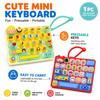 26-key Keyboard Keychain Clear Key Sounds Press Button Toy Keyboard Fidget Toy  Bag Ornament