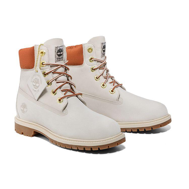 Timberland Stivali corti casual da esterno Serie Heritage Stivali Martin da donna Bianco sporco A5RVCW