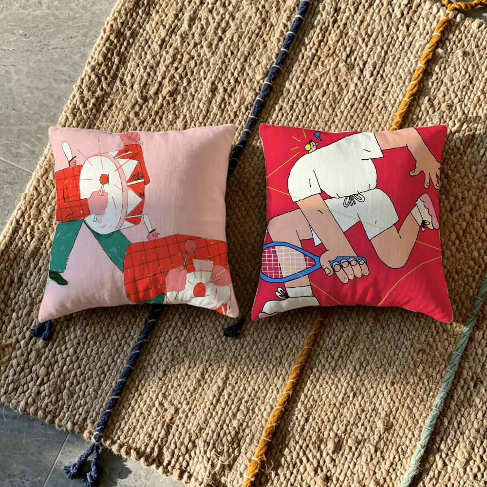 L-Lukas Eglinskas Cushion Cover Cushion Cover Pillowcase, Anti-Mite Invisible Zipper, Linen Sofa Cushion