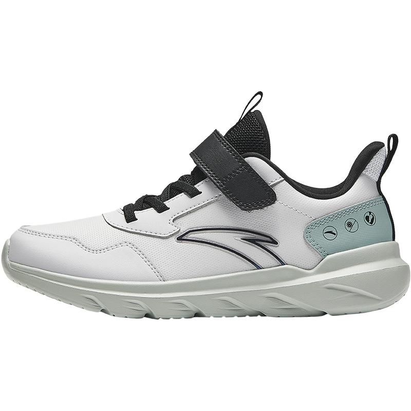 Anta Kids Vitality Simple Versatile Lightweight Shock Absorbing Breathable Low Top Running Shoes Kids Running Shoes Gray Black Blue A12435568-1