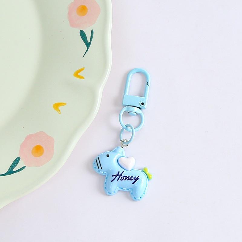 Creative Cartoon Resin Horse Keychain, Heart Pendant - Cute Student Gift