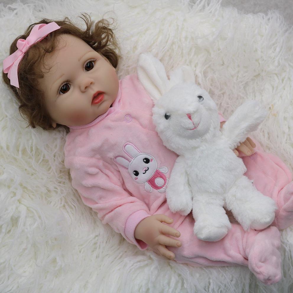 

BZDOLL 45cm 18 Inch Soft Vinyl Reborn Levi Baby Doll Toy for Girl Cloth Body Kid Dress Up Play House cloth body doll