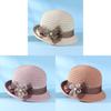 Knit Summer Sun Hat With Floral Pattern And Short Brim For Womens Fashion