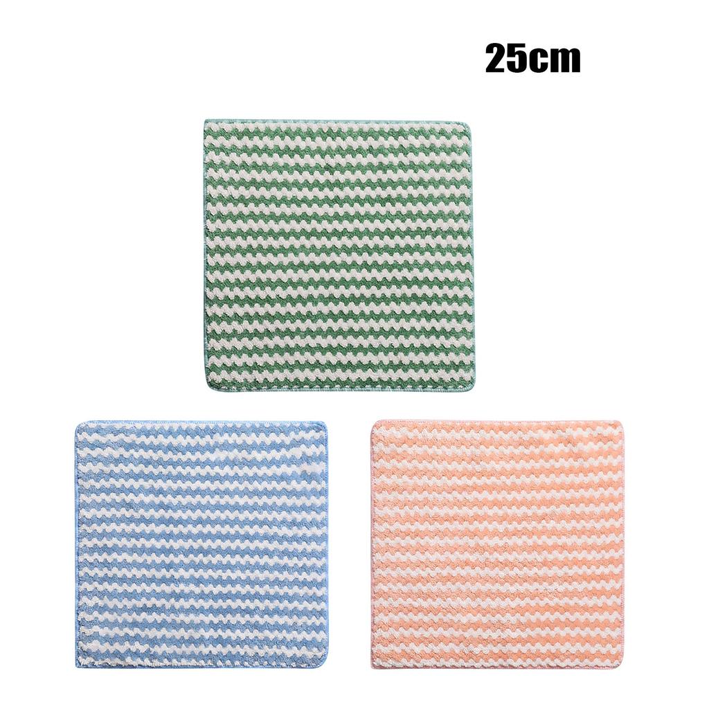 Coral Fleece Dish Towel Kitchen Cleaning Lazy Cloth Wave Pattern Non-stick Oil Scouring Pad