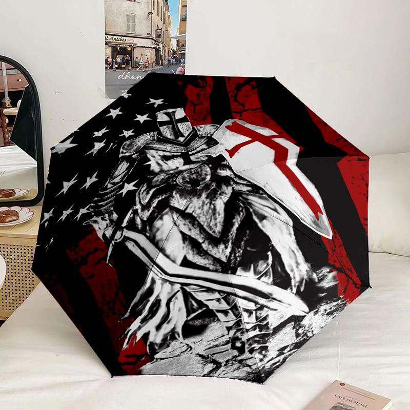 Knightly Valor And Patriotism Umbrella 8-Frame for Travel, camping, Casual Lightweight Portable Umbrella, Essential for every family Holidays Gift