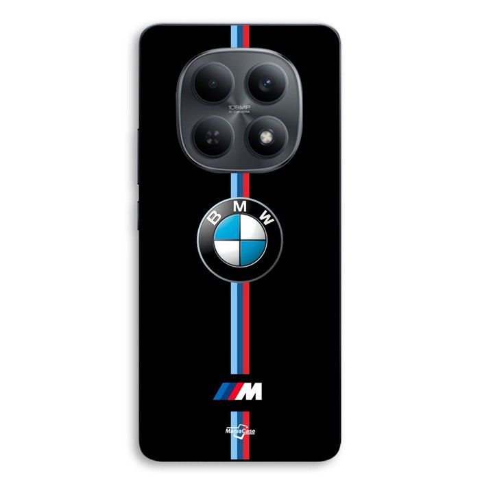 Cover per telefono - MANIACASE - Xiaomi Redmi Note 15 5g - Silicone TPU - Logo BMW - Nero