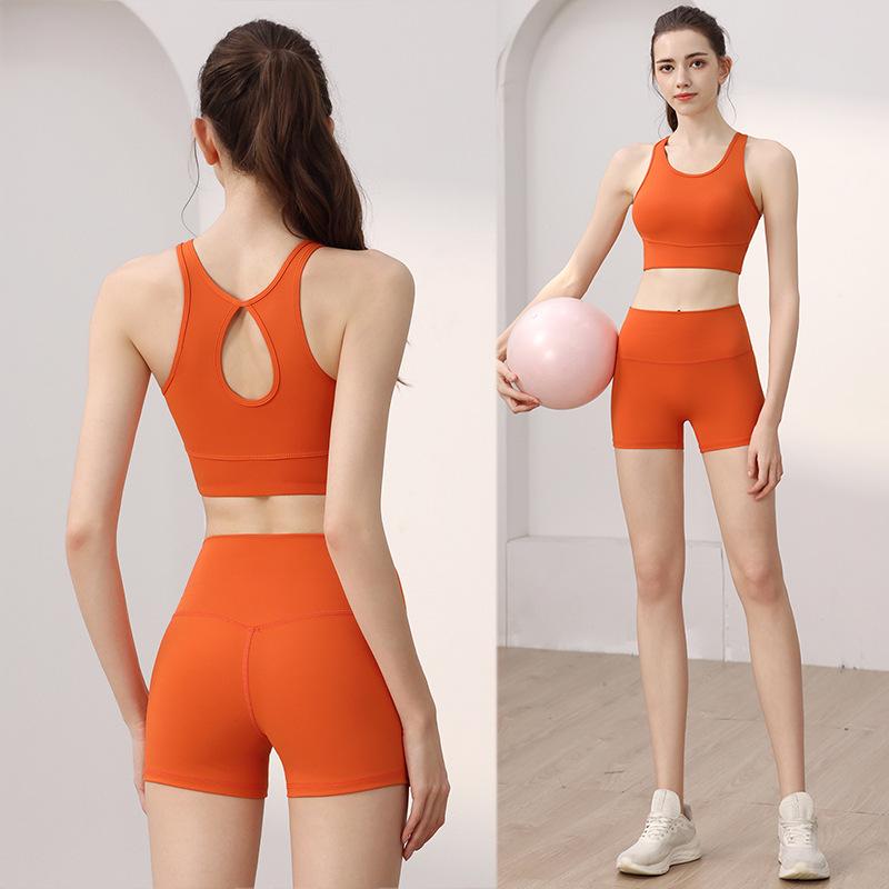 JYL Yoga Shorts Trousers Suit Summer Hip Lifting Fitness Shorts High Waist Quick Dry