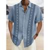 Summer short-sleeved floral shirt men's fashion beach casual loose men's large size shirt