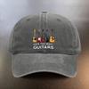 A Washed Hat Emblazoned with GUITARS A Sunshading Baseball Cap for Daily Outings a Musthave for Fashionable Couples an Es