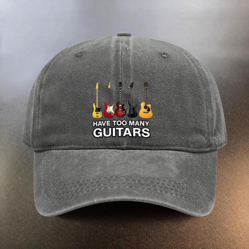A Washed Hat Emblazoned with GUITARS A Sunshading Baseball Cap for Daily Outings a Musthave for Fashionable Couples an Es