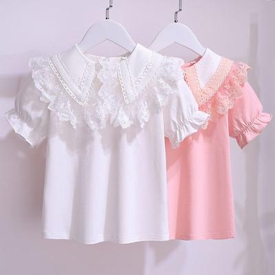 T-shirt a maniche corte per bambine Abbigliamento per bambine Nuovo Top casual alla moda con scollo rotondo per bambini di mezza età