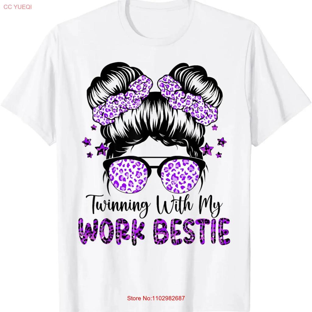 Twinning With My Work Bestie Best Friend Spirit Week Twin T Shirt Vintage Soft Graphic Casual Streetwear Comfortable