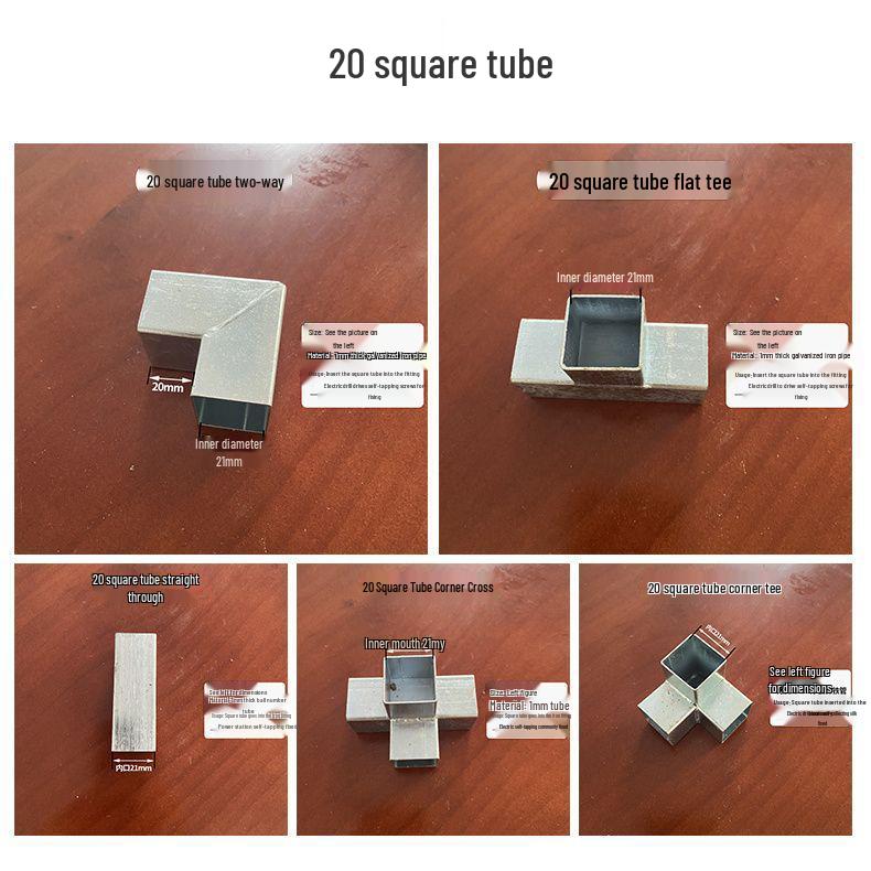 Galvanized Steel Wrought Iron Connector: Two/Three-Way Swivel Right Angle for Square Tubes.