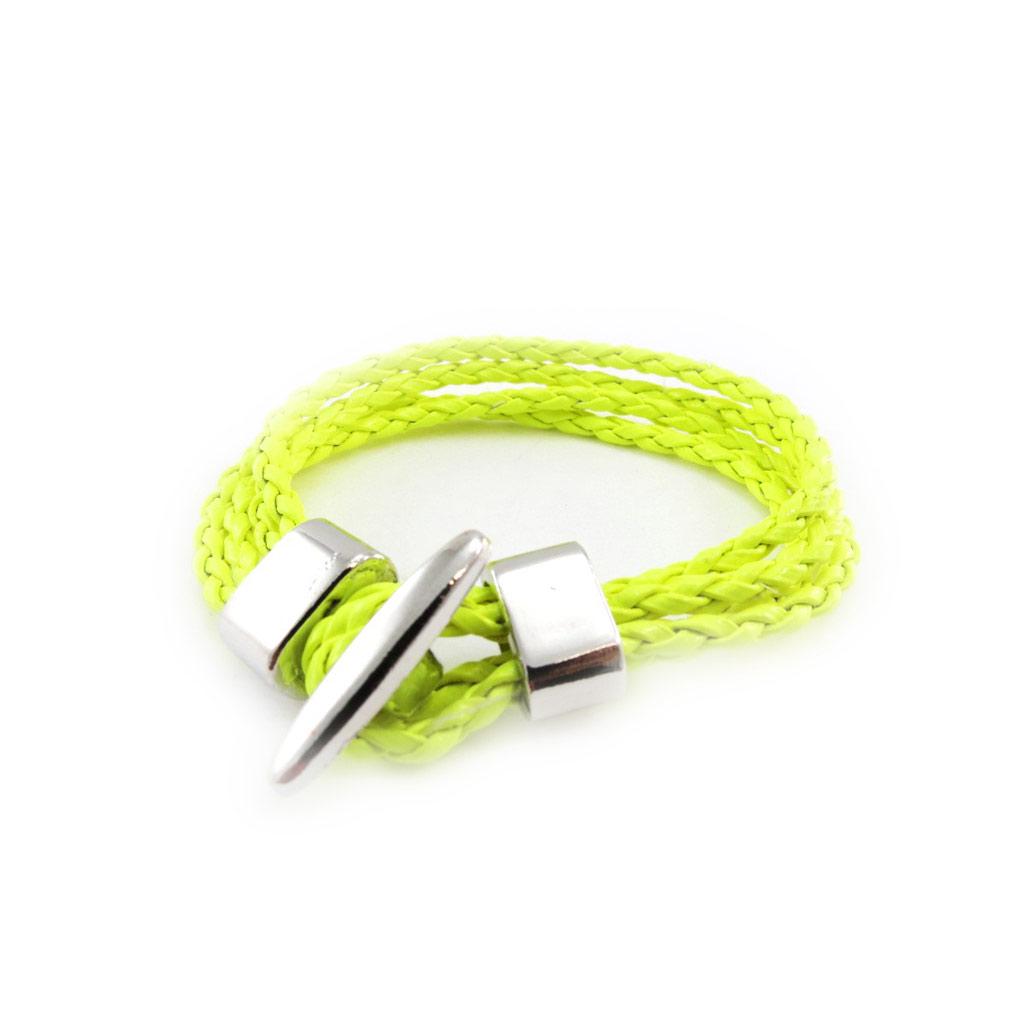Les Trésors De Lily [J1324] - Mixed Steel Yellow Green 'Peaceful' Bracelet
