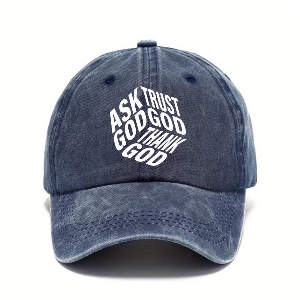 Hip Hop Unisex Baseballkappe mit Buchstabenaufdruck, ausgewaschene Vintage Dad Hat, einfarbig, verstellbar, lässige Sportkappe
